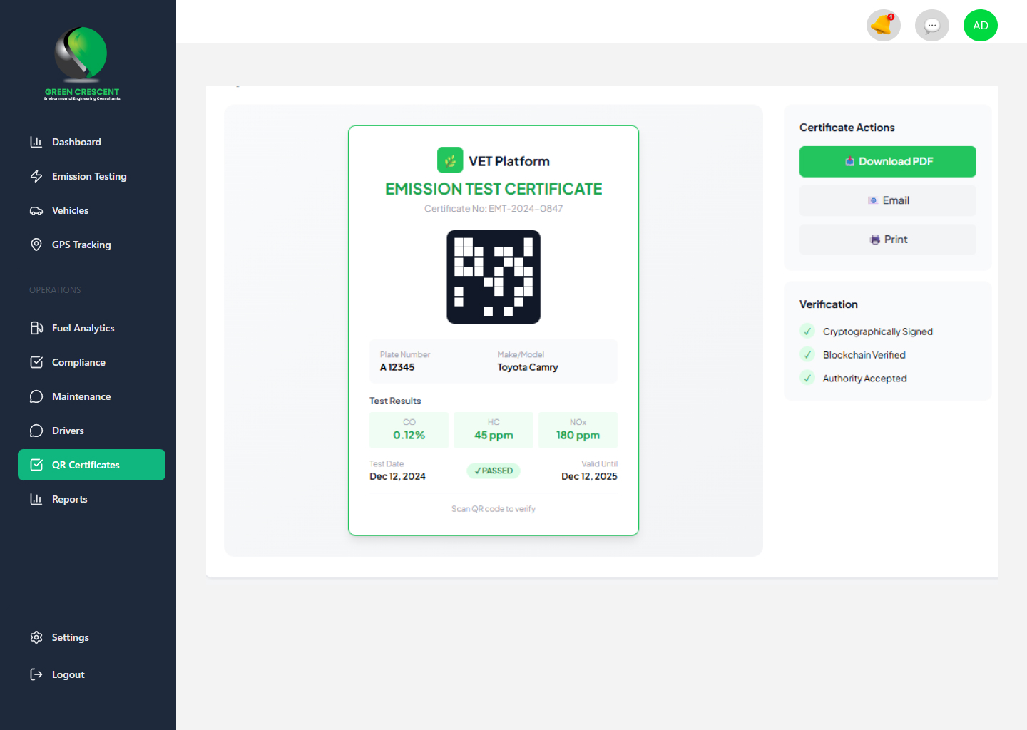 Maintenance Dashboard